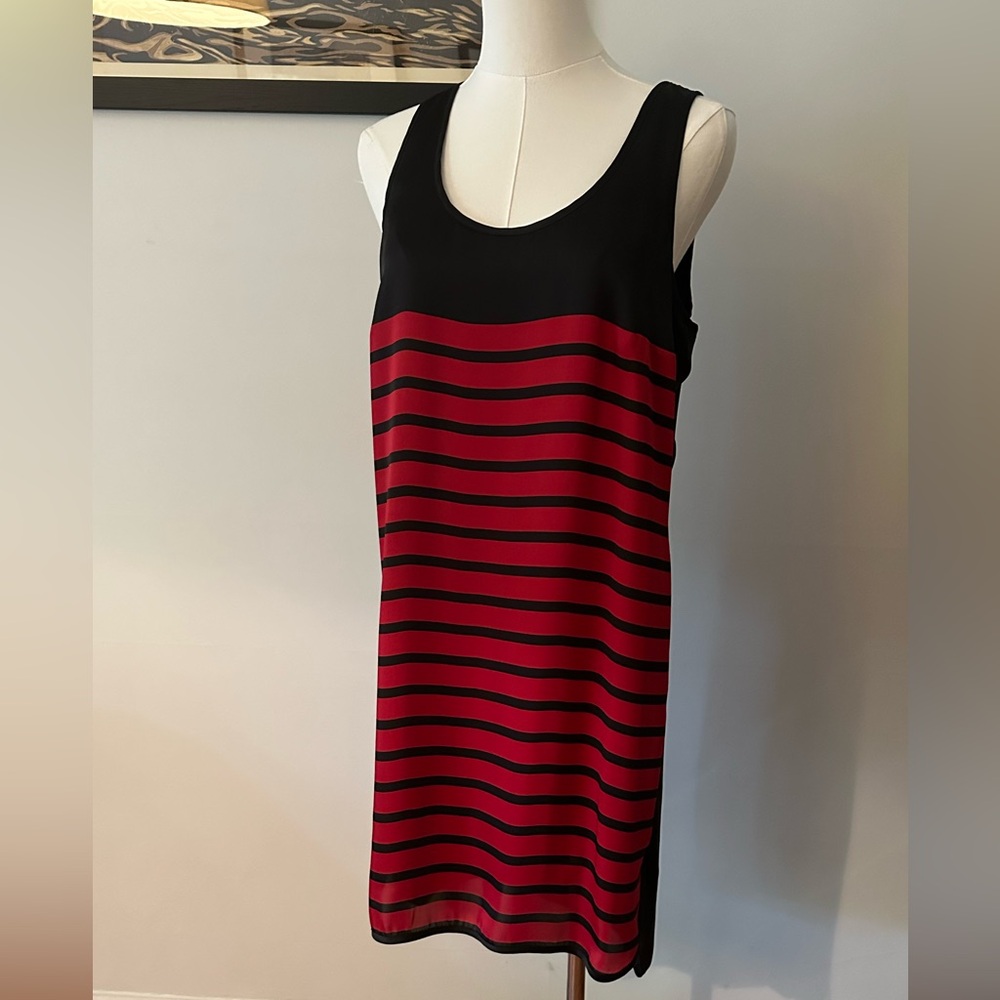 Michael Kors black and red silk shift